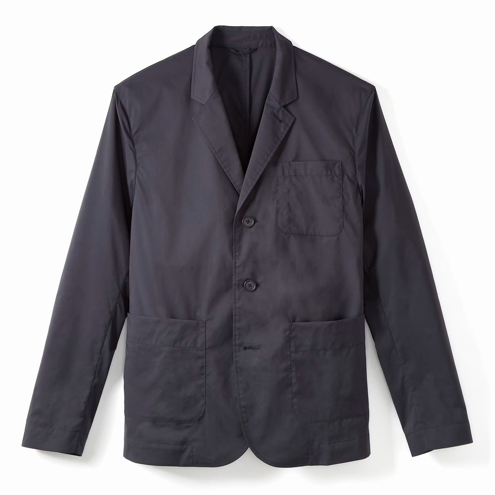 PROOF Huckberry Dark Gray Unlined Lightweight Blazer Jacket Sz L Travel NWT